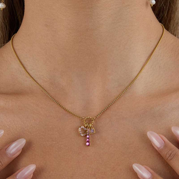 Pink Heart Charm Necklace