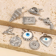 Lobster Eye Pendant | Modern Enamel Snake Love Steel Charm