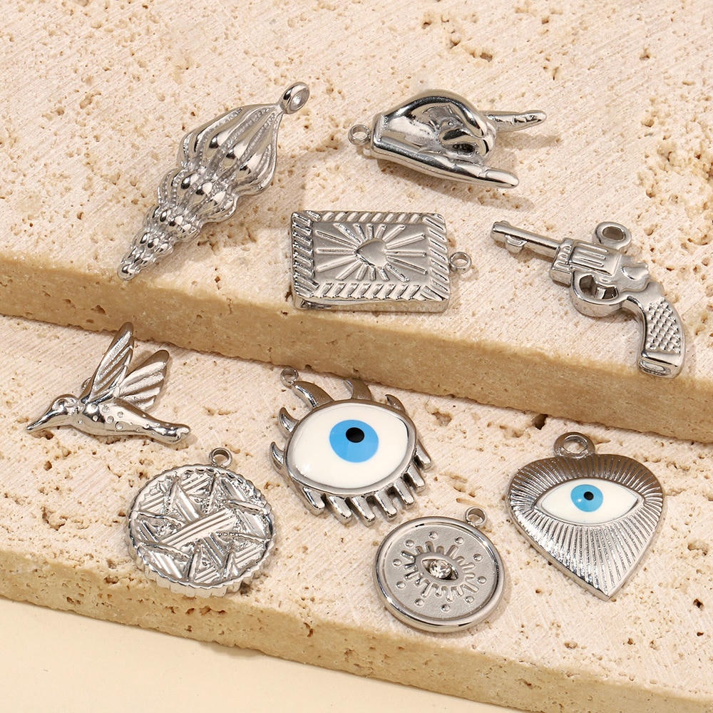 Lobster Eye Pendant | Modern Enamel Snake Love Steel Charm
