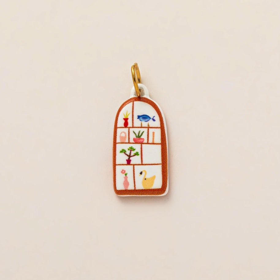 European Cartoon Sea Grass Enamel Pendant 18K Gold Plated