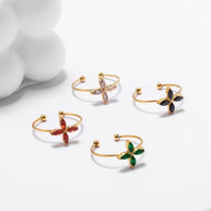 Four-leaf Clover Open Ring JSR22042606