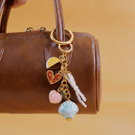Copper 18K Gold Plated DIY Trendy Keychains Bag Charm