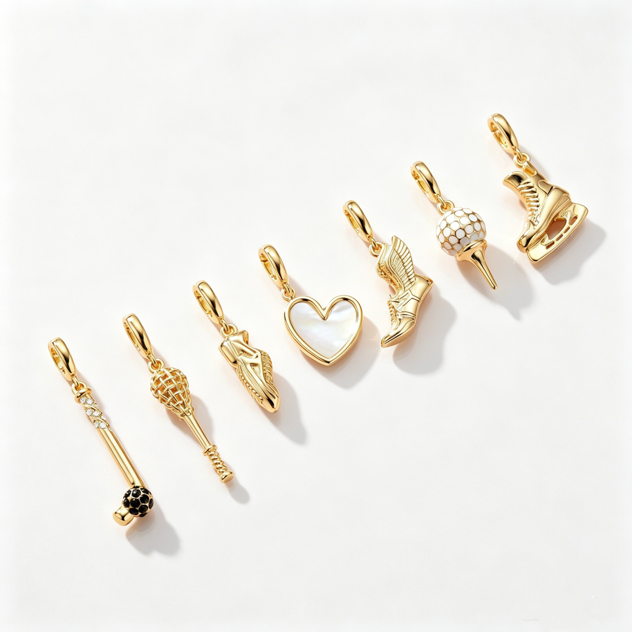 Steel Sneaker Golf Club Cake Pendant Sport Lifestyle Charms