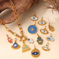 European Bohemian Hand of Fatima Pendant DIY Evil Eye Charm