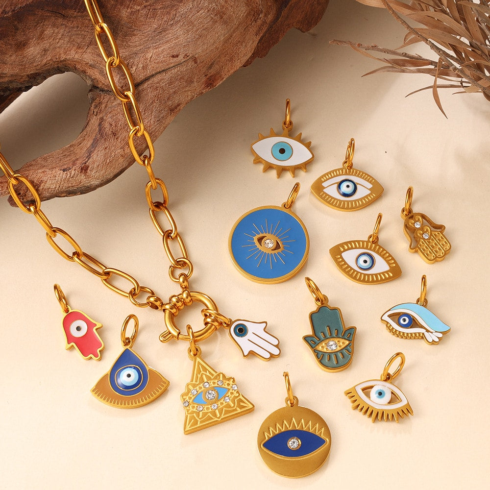 European Bohemian Hand of Fatima Pendant DIY Evil Eye Charm