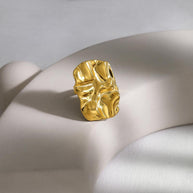 Hammered Rectangle Open Ring JSR020015