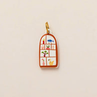 European Cartoon Sea Grass Enamel Pendant 18K Gold Plated