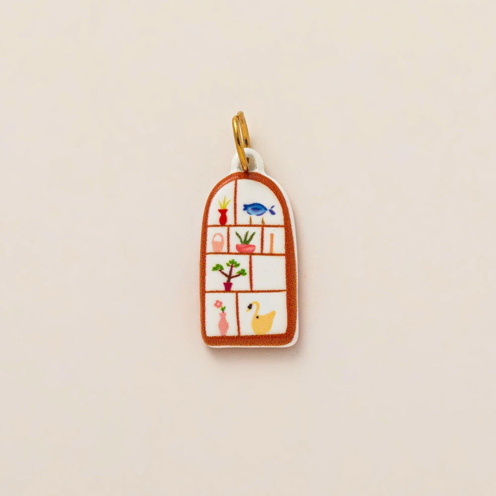 European Cartoon Sea Grass Enamel Pendant 18K Gold Plated