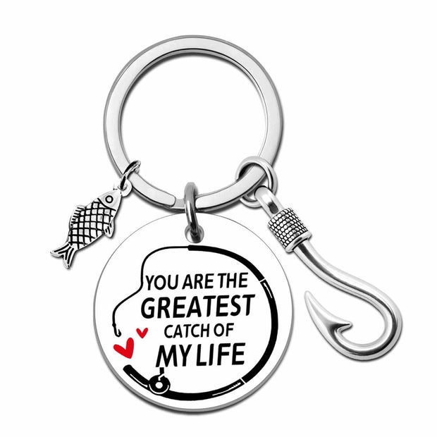 Fishing Keychain | Fish Hook Pendant | Angler Gift
