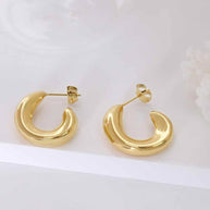 Irregular Bold C Hoop Earring