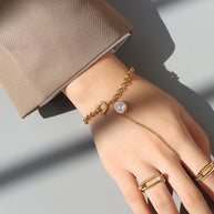 Pearl Rolo Chain Bracelet