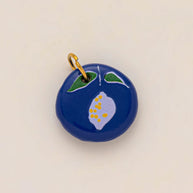 DIY Heart Lemon Pendant Colorful Enamel Steel 18K Gold