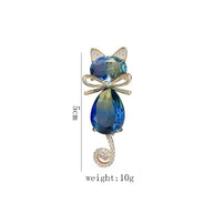 Blue Cat Brooch Kitty Pin | Korean Fashion