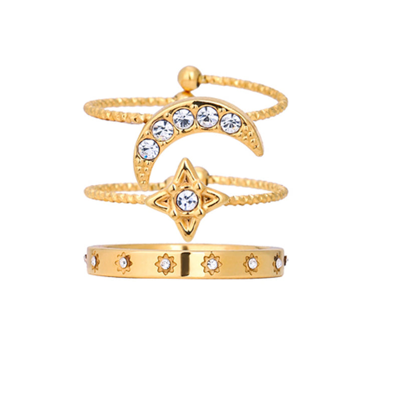 Moon And Star Stacking Ring