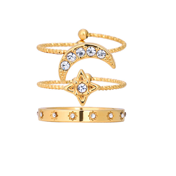 Moon And Star Stacking Ring