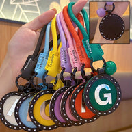 Letter Keychain | Round Leather Charm | Minimalist Gift