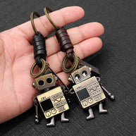 Robot Leather Keychain | Braid Bag Charm | Creative Gift