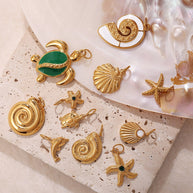 European Beach Starfish Conch Shell Pendant Luxury Style
