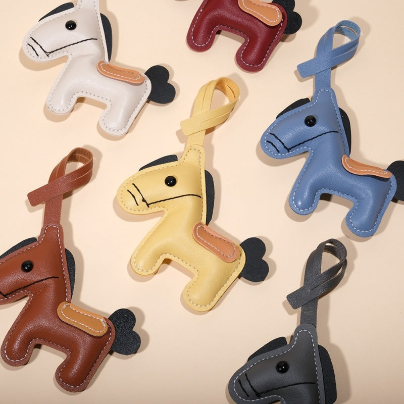 Couple Horse Keychain | Cute PU Leather Bag Charm Gift