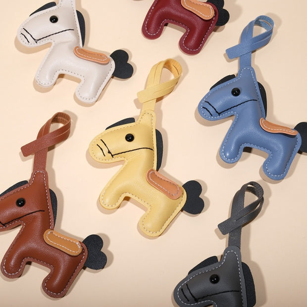 Couple Horse Keychain | Cute PU Leather Bag Charm Gift