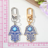 Hamsa Keychain | Evil Eye Pattern | Vintage Charm