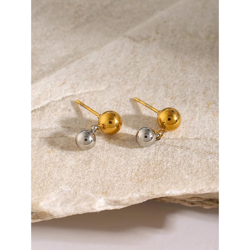 Two Tone Ball Stud Earring