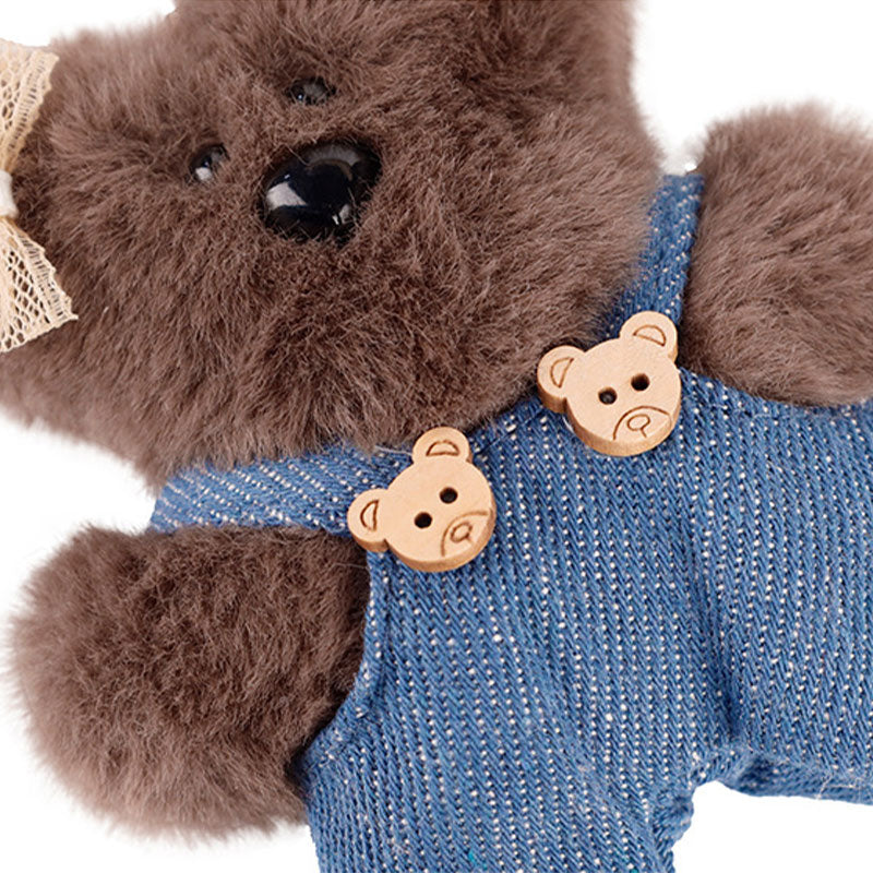 Squeaky Bear Keychain | Plush Backpack Charm & Purse Clip