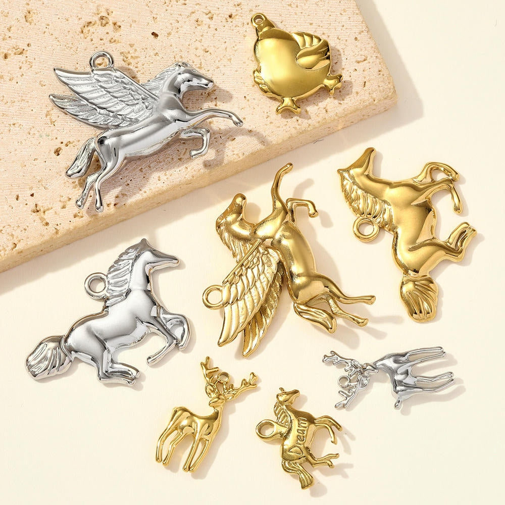 Unicorn Pegasus Pendant | Fantasy Dream Deer Steel Charm