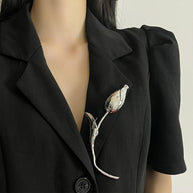 Tulip Bud Brooch | Modern Lapel Pin for Women's Blazers