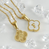 Letter Four-clover Pendant Necklace JZ516