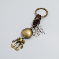 Skeleton Keychain | Braided Leather Halloween Accessory