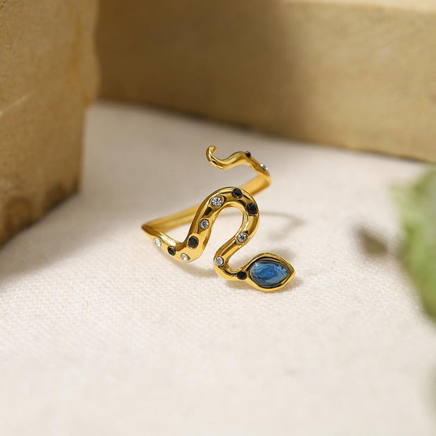 Blue Eye Snake Ring JSR23072704