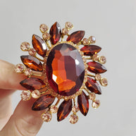 Vintage Brooch | Rhinestone Gemstone Pin | Fashion Suit