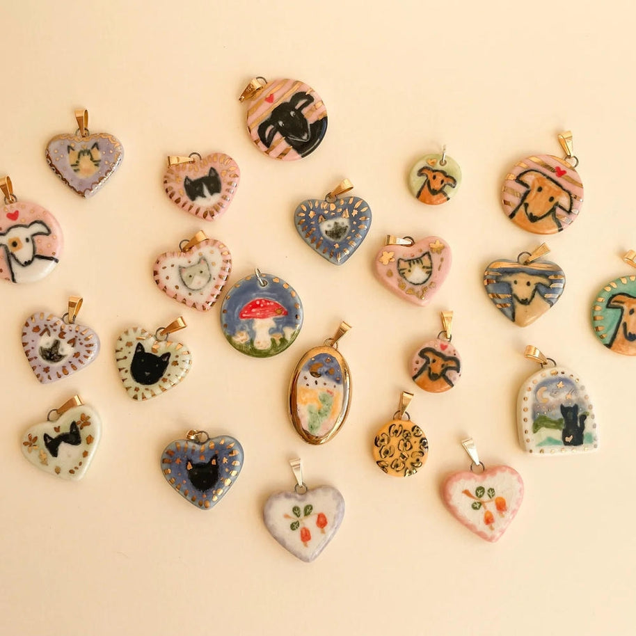 Heart Series Enamel Charm Stainless Steel Colorful DIY
