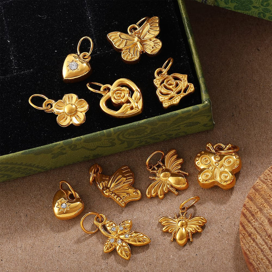 DIY Mini Butterfly Heart Pendant  European Creative Charm
