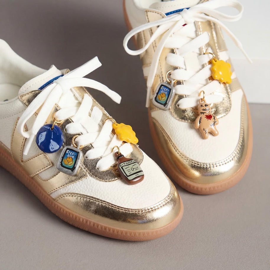 Colorful Food Print Fashion Shoe Jewel 18K Gold JX26041262GK