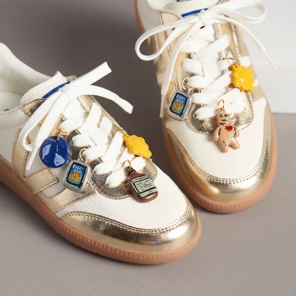 Colorful Food Print Fashion Shoe Jewel 18K Gold JX26041262GK
