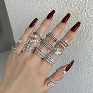 Round CZ Iced Out Spiral Ring JDY120956