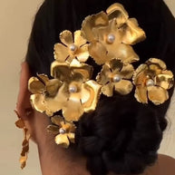 French Retro Pearl Flower Hair Comb JJMFZ-377