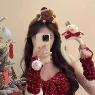 Plush Snowman Headband | Gingerbread Christmas Hair Clip