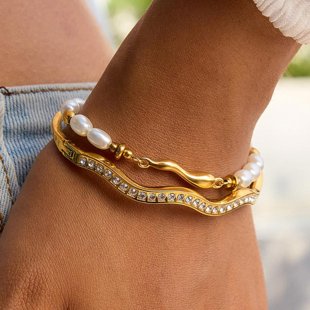 Gold Plated Stainless Steel Tennis Bracelet