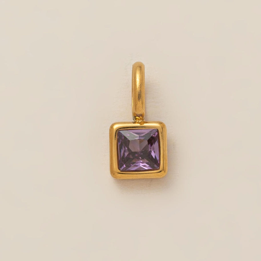 European Colorful 12 Birthstones Pendant Zircon DIY Charm