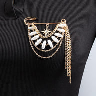 Chanel Style Brooch | 8-Point Star Tassel Pin for Dresses