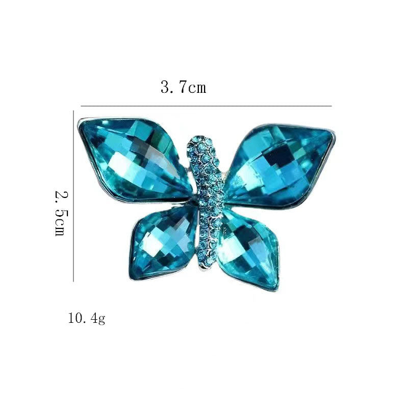Blue Butterfly Brooch | Crystal Rhinestone Pin | Luxury