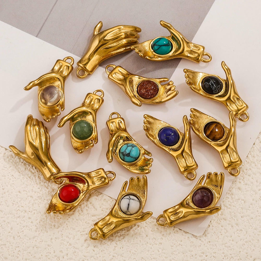 DIY Natural Stone Pendant Necklace Bracelet Charm JXCY2097