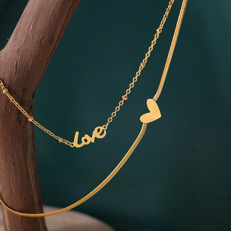 Love And Heart Two Layer Bracelet