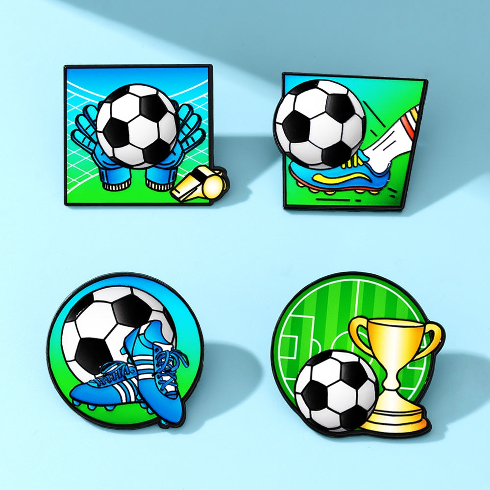 Football Pin Set | Anti-Loss Brooch | Zinc Alloy Fashion