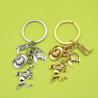 Cowboy Hat Keychain | Western Boot Charm | Classic Vintage