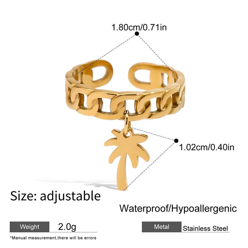 Open Link Ring Tree Charm