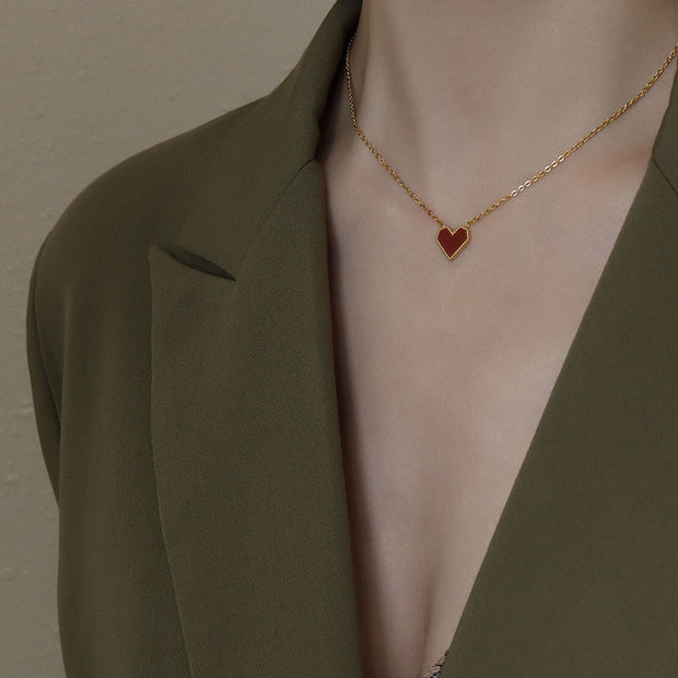 Red Heart Chain Necklace
